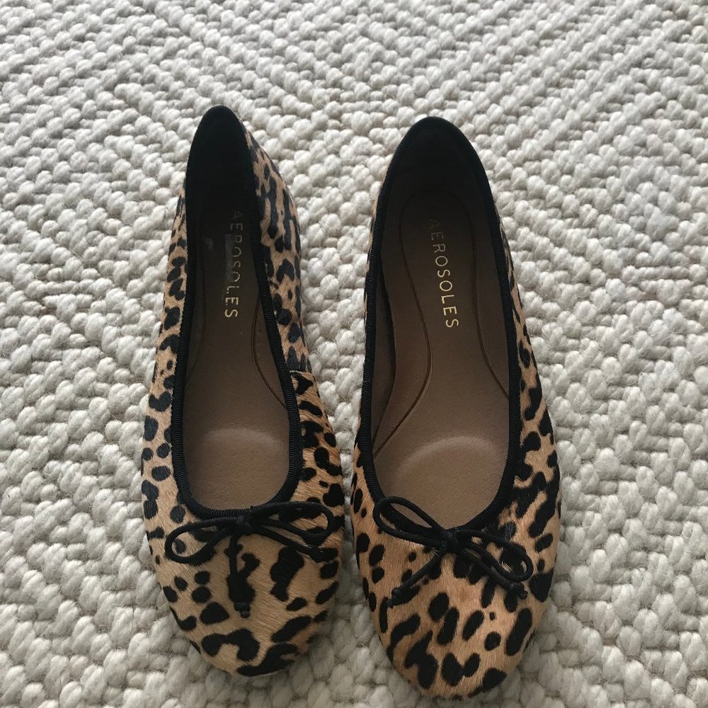 Aerosoles Women's Homerun Ballet Flats Leopard Tan Size 6.5